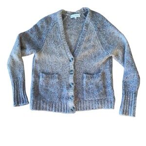 White + Warren Small Cotton Alpaca Blend Ombre Cardigan Sweater with Pockets